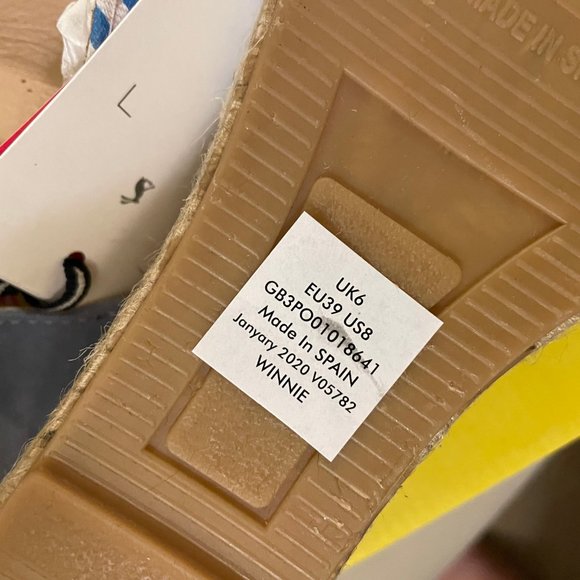 NWT!! Joules Women’s Blue Bee Stripe, Winnie Wedge Espadrille US 8 - Picture 5 of 15